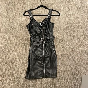 Goldie London XS pleather zip up dress